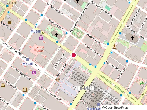 Location of Assurance en Gros Montreal Inc at 1155 Rue University, Montréal