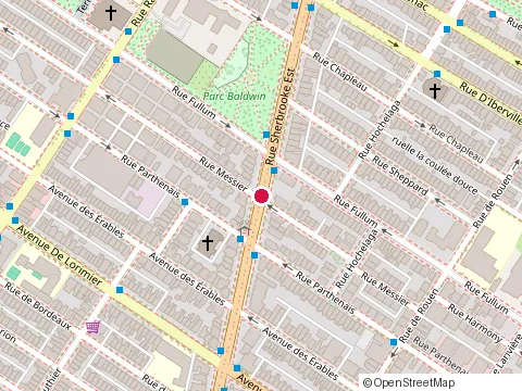 Location of Atelier Ave at 2240 Sherbrooke St E, Montréal