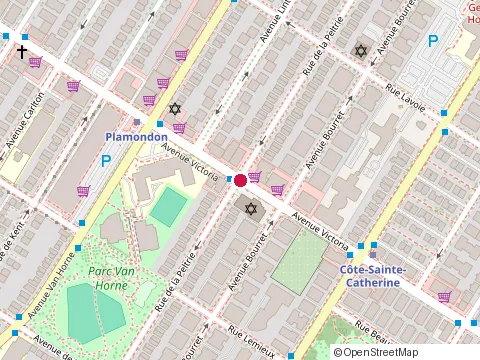 Location of Athens Souvlaki Bar & Grill at 5897 avenue Victoria, Montréal