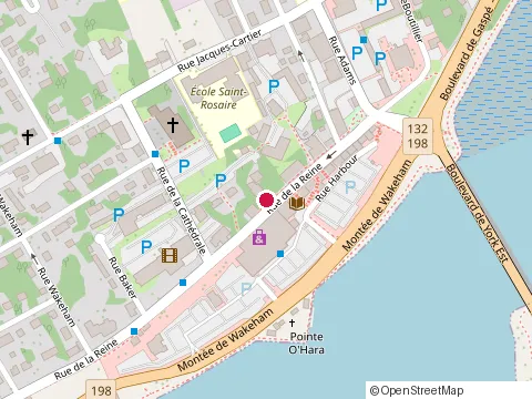 Location of Auberge Sous les Arbres at 146 Rue de la Reine, Gaspé