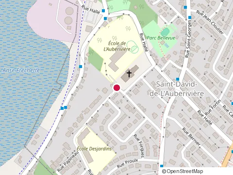 Location of Auberivière Elementary School at 3921 Rue de la Fabrique, Levis