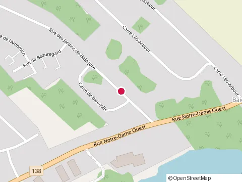 Location of Baie-Jolie Quartier Naturel at 190 Rue des Jardins-de-Baie-Jolie, Trois-Rivières