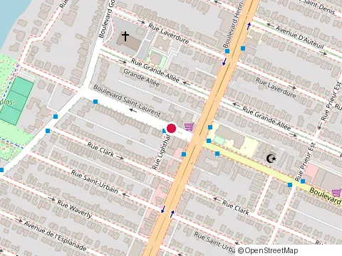 Location of Bar Ahuntsic at 10710 St Laurent Blvd, Montréal