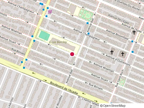 Location of Barclay Primary School at 7941 avenue Wiseman, Montréal