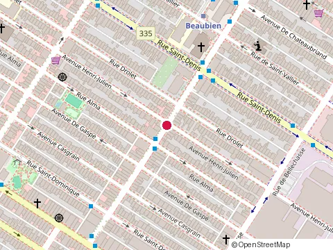 Location of Bazar Café at 278 Rue Beaubien E, Montréal