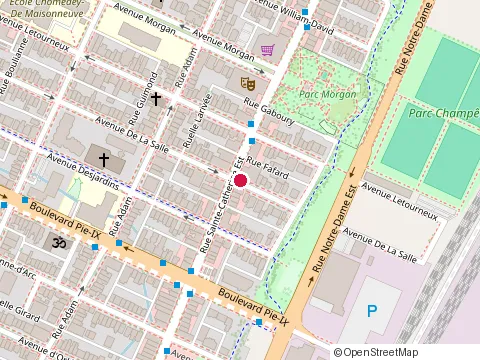 Location of Bélanger Optometry Clinic at 4249 Rue Sainte-Catherine E, Montréal