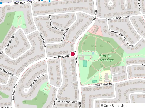 Location of Bellevue Pizza Main at 786 Rue Main, Gatineau