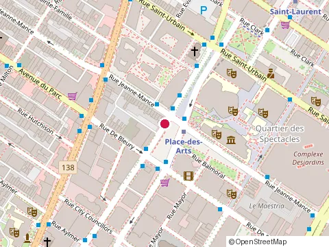 Location of Bibliothèque des Sciences de l'Uqam at 145 avenue du Président-Kennedy, Montréal