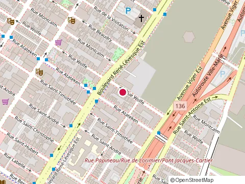 Location of Bistro Club Ardoise at 1122 Rue Wolfe, Montréal