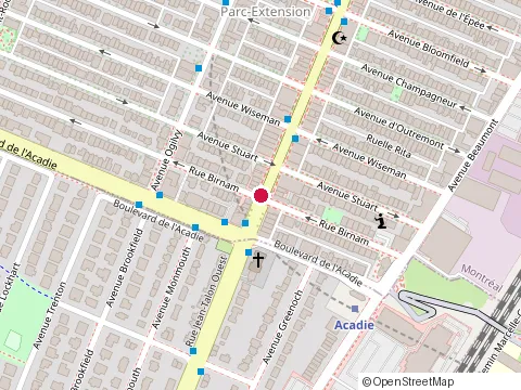 Location of Bombay Mahal Indian Food Restaurant at 1001 Rue Jean-Talon O, Montréal