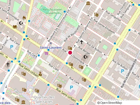 Location of Bouillon Bilk at 22 St Catherine St E, Montréal