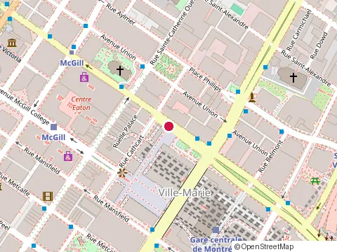 Location of Bratt Fremeth Star at 1 Place Ville-Marie, Montréal