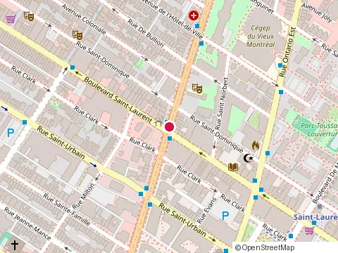 Location of Brooke Steak House And Supper Club at 8 Sherbrooke, Montréal