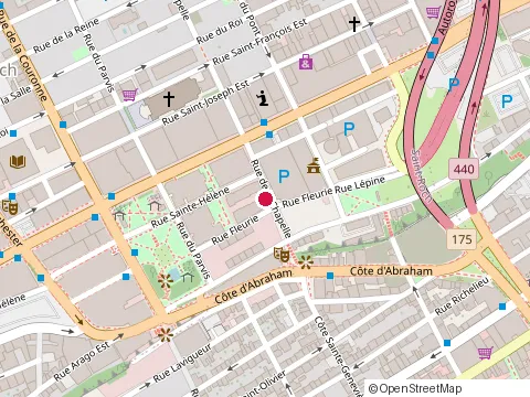Location of Building Fleurie - University Of Québec at 480 Rue de la Chapelle, Québec
