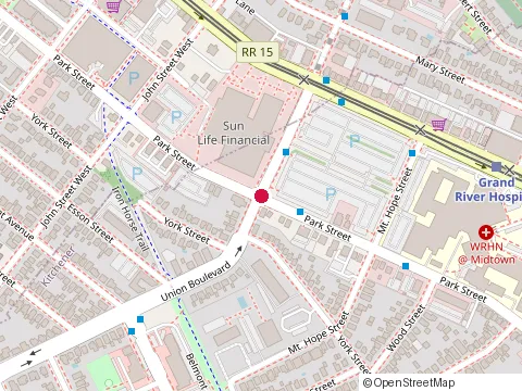 Location of Sun Life Canadian Headquarters at 227 King St S, Waterloo