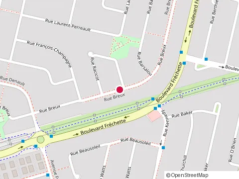Location of Café du Parc at 1246 Rue Breux, Chambly