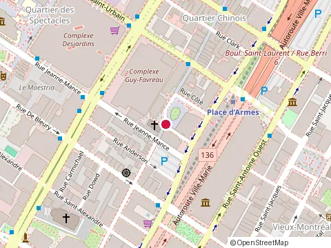 Location of Cafe l'Express at 1000 Beaver Hall Hl, Montréal