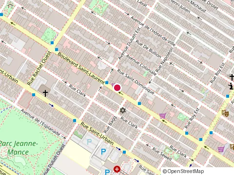 Location of Café la Lippée at 3981 boulevard Saint-Laurent, Montréal