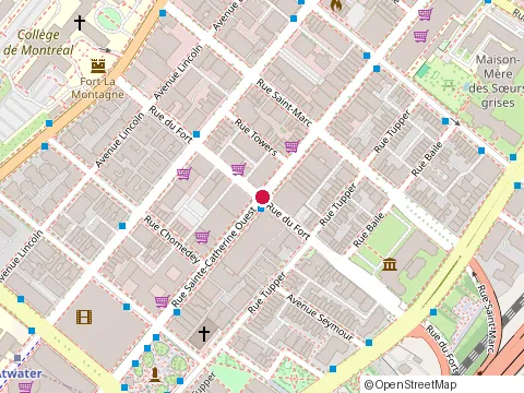Location of Cafe Lounge at 1906 Sainte-Catherine St W, Montréal