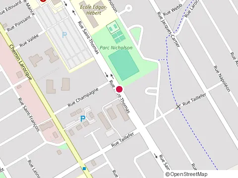 Location of Cafeteria Descoteaux at 161 St Thomas, Salaberry-de-Valleyfield