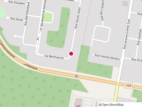 Emplacement de Cantine Chez Roger au Rue Ozias-Leduc, Farnham