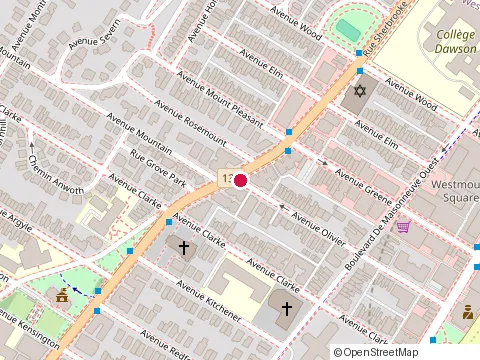 Location of Catering at 396 avenue Olivier, Westmount