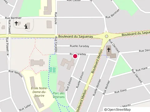 Location of Centre d’Hébergement Georges-Hébert at 2841 Rue Faraday, Jonquière