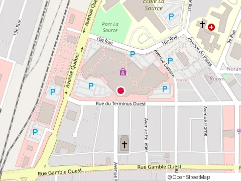 Location of Centre Isabella at 72 Rue du Terminus O, Rouyn-Noranda