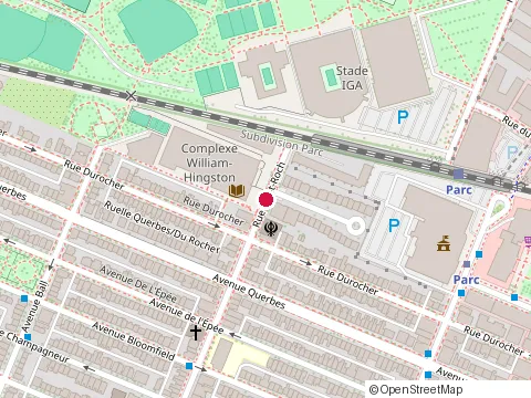 Location of Centre William-Hingston at 419 Rue Saint-Roch, Montréal