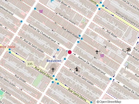 Location of Centro Metro Beaubien at 542 Rue Beaubien E, Montréal