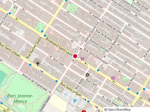 Location of Champs Bar at 3956 boulevard St-Laurent, Montréal