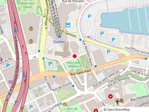 Location of Charbon Steakhouse at 450 Rue de la Gare-du-Palais, Québec