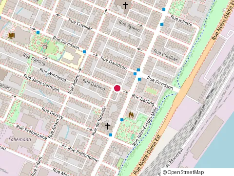 Location of Charignon Construction at Rue Darling, Montréal
