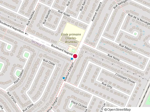 Location of Charles-Bruneau Elementary School at 3010 boulevard Napoléon, Brossard