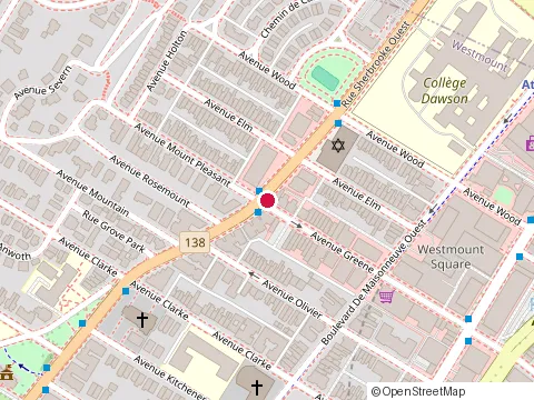 Location of Chez Nick at 1377 Greene Ave, Westmount