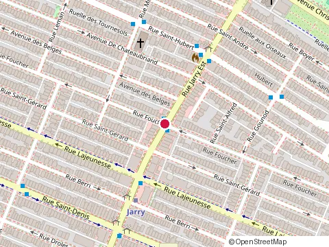 Location of Chicken Plus Jarry at 607 Rue Jarry E, Montréal