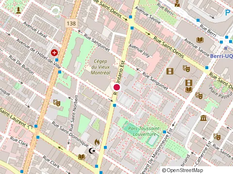 Location of Choc at 255 Rue Ontario E, Montréal