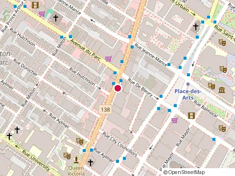 Location of Circos Restaurant at 380 Sherbrooke St W, Montréal