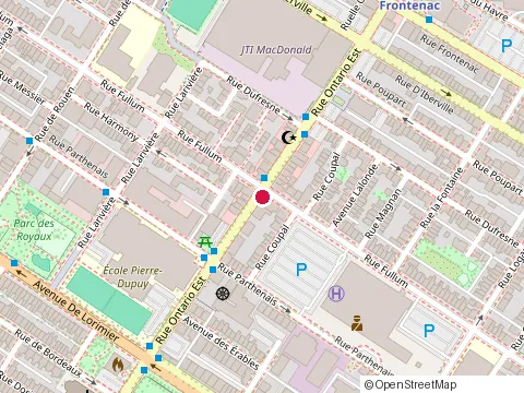 Location of Cjour Apartments at 2284 Ontario Est, Montréal