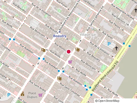 Location of Clinique Contour at 1455 Rue Montcalm, Montréal