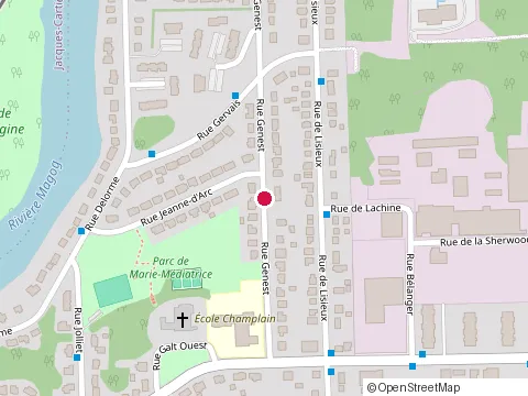 Location of Clinique de Massotherapie Charles Couture at 1055 Rue Genest, Sherbrooke