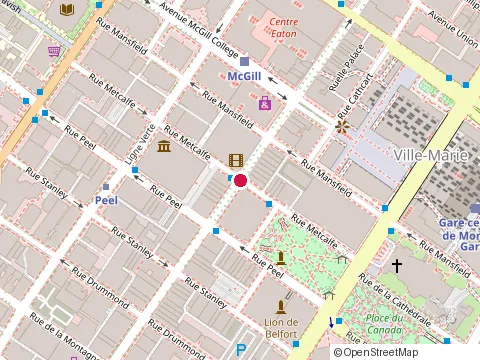 Location of Clinique Dentaire du Centre-Ville at 980 Sainte Catherine St W, Montréal
