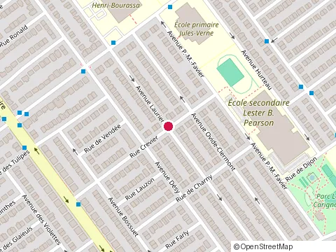 Location of Clinique Myriam Jean at 11761 avenue Laurier, Montréal-Nord