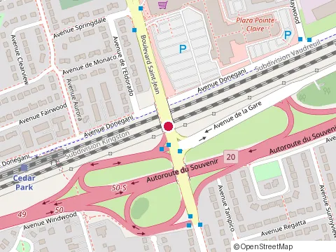 Location of Clinique Pointe-Claire at 269 Boulevard Saint-Jean, Pointe-Claire