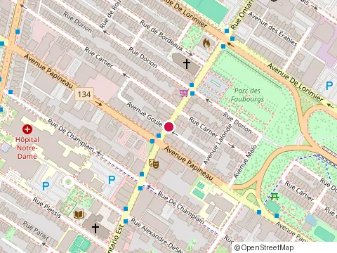 Location of Clos Papineau-Ontario (le) at 1801 Rue On E, Montréal