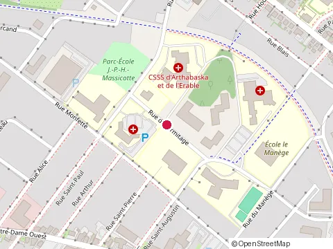 Location of Clsc Suzor-Cote at 100 Rue de l'Ermitage, Victoriaville