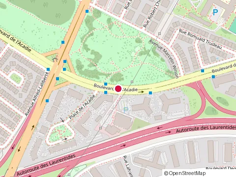 Location of Club de Bocce l'Acadie at 10526 de l'Acadie, Montréal