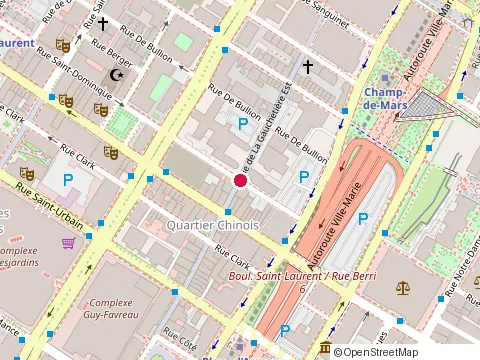 Location of Club Orient at 1001 Rue Saint-Dominique, Montréal