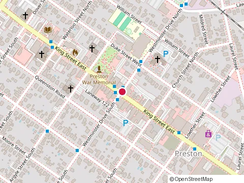 Location of Uptown Thrift at 742 King St E, Cambridge