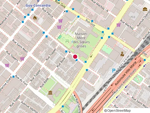 Location of Collège Mother House at 1185 Rue Saint-Mathieu, Montréal